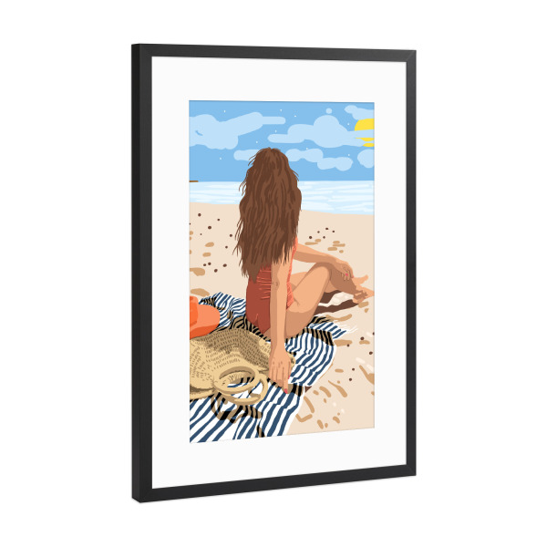 Poster mit Rahmen Schwarz (Metallic) "Art of life is to live in moment" artboxONE - Reise,Menschen