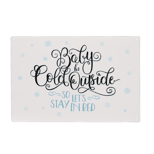 Holzbild "Baby, it`s cold outside" artboxONE - Typografie,Weihnachten,Lustig
