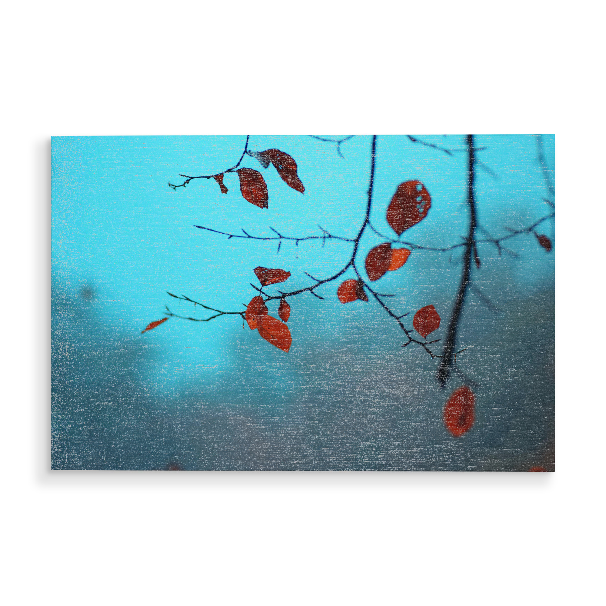 Holzbild "Herbstblätter am Ast" artboxONE - Natur