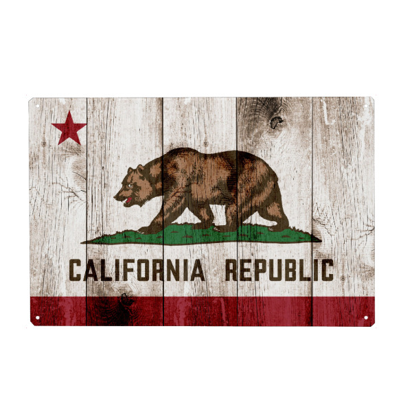 Holzbild "Californian vintage Flag" artboxONE - Reise,Tiere,Reise / Länder