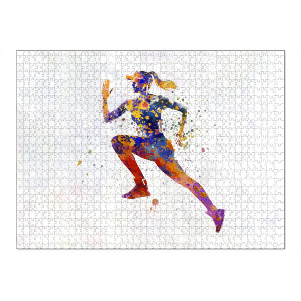 Puzzle Ravensburger "Female runner in watercolor" artboxONE - Abstrakt,Sport