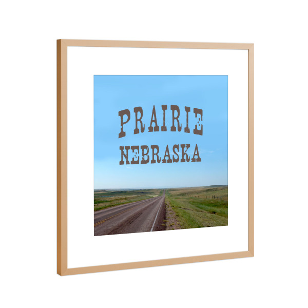 Poster mit Rahmen Kupfer "Prärie, Nebraska" artboxONE - Typografie,Reise,Reise / Länder