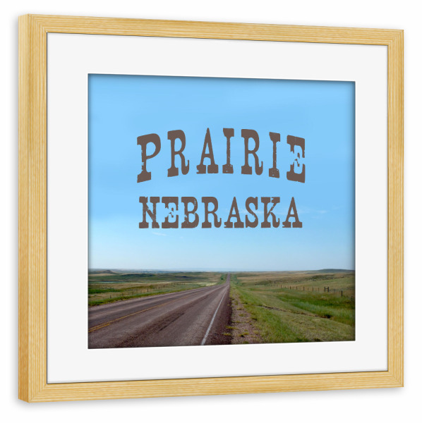 Poster mit Rahmen kiefer "Prärie, Nebraska" artboxONE - Typografie,Reise,Reise / Länder