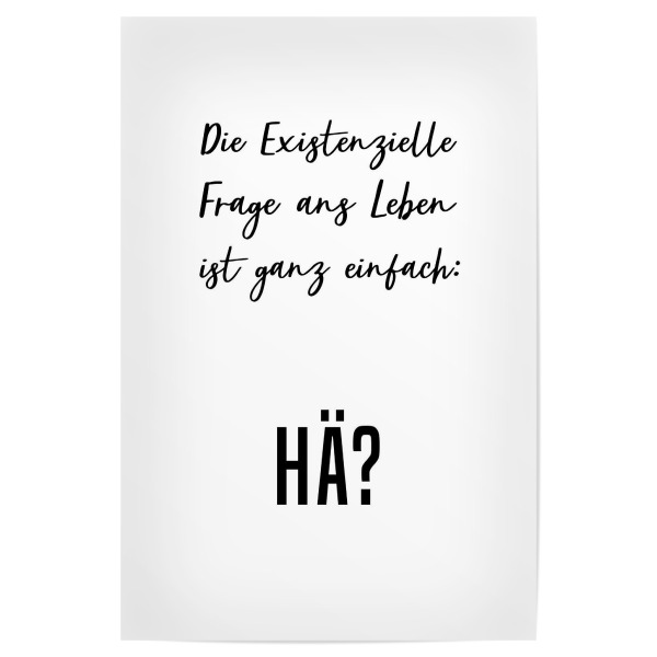 Poster "Frage ans Leben" artboxONE - Typografie,Lustig
