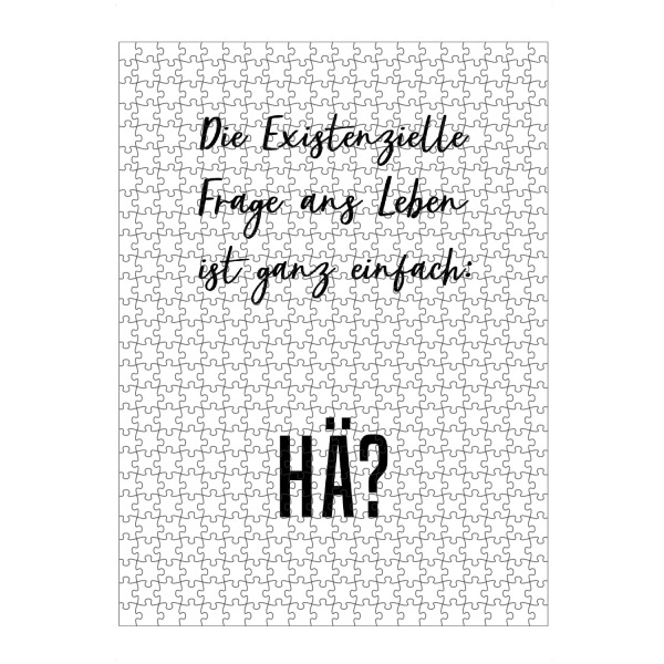 artboxONE Puzzle "Frage ans Leben" artboxONE - Typografie,Lustig