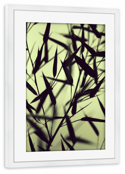 Poster mit Rahmen weiß "Bambus Blätter Serie grün" artboxONE - Natur,Floral,Abstrakt,Reise / Asien