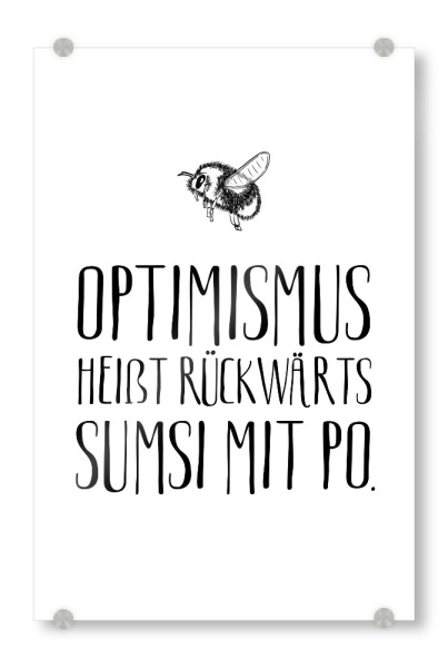 Acrylglasbild "Sumsi mit Po" artboxONE - Typografie,Natur,Tiere,Schwarzweiß,Lustig