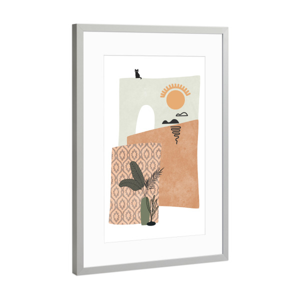 Poster mit Rahmen Silber "Marokkanische Medina" artboxONE - Natur,Abstrakt,Reise / Afrika