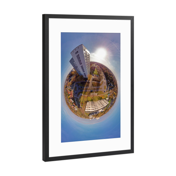 Poster mit Rahmen Schwarz (Metallic) "Hamburg - Doppelkreisel, low" artboxONE - Städte,Städte / Hamburg,Reise,Architektur,Reise / Länder