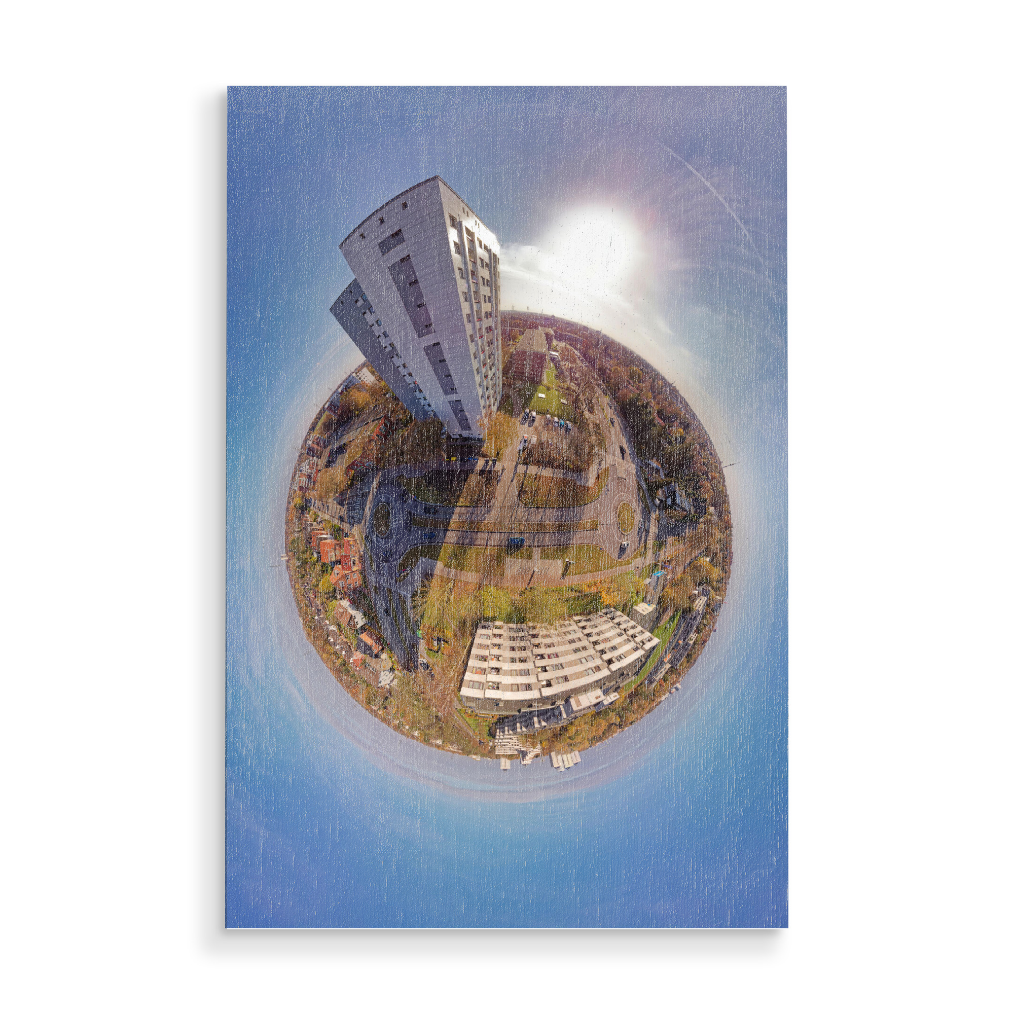 Holzbild "Hamburg - Doppelkreisel, low" artboxONE - Städte,Städte / Hamburg,Reise,Architektur,Reise / Länder