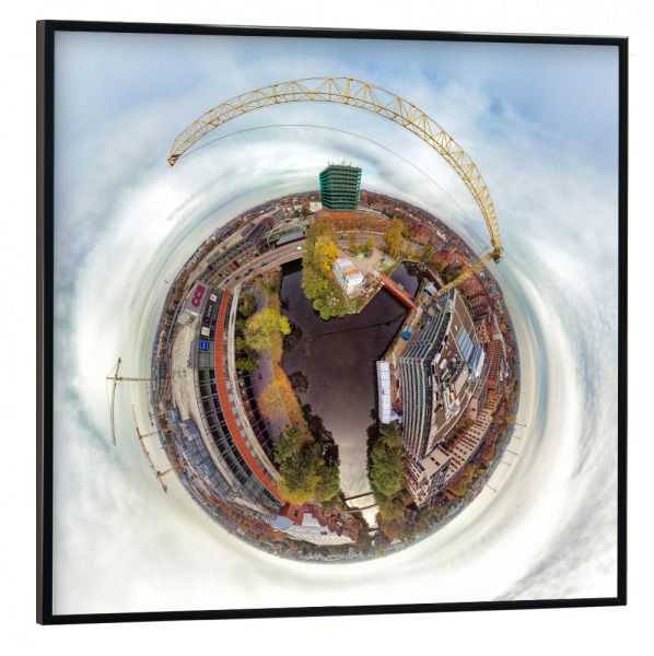 Poster mit schwarzem Rahmen 30x30 cm "Hamburg-Bergedorf,CCB &KörberHaus" artboxONE - Städte,Städte / Hamburg,Reise,Architektur,Reise / Länder