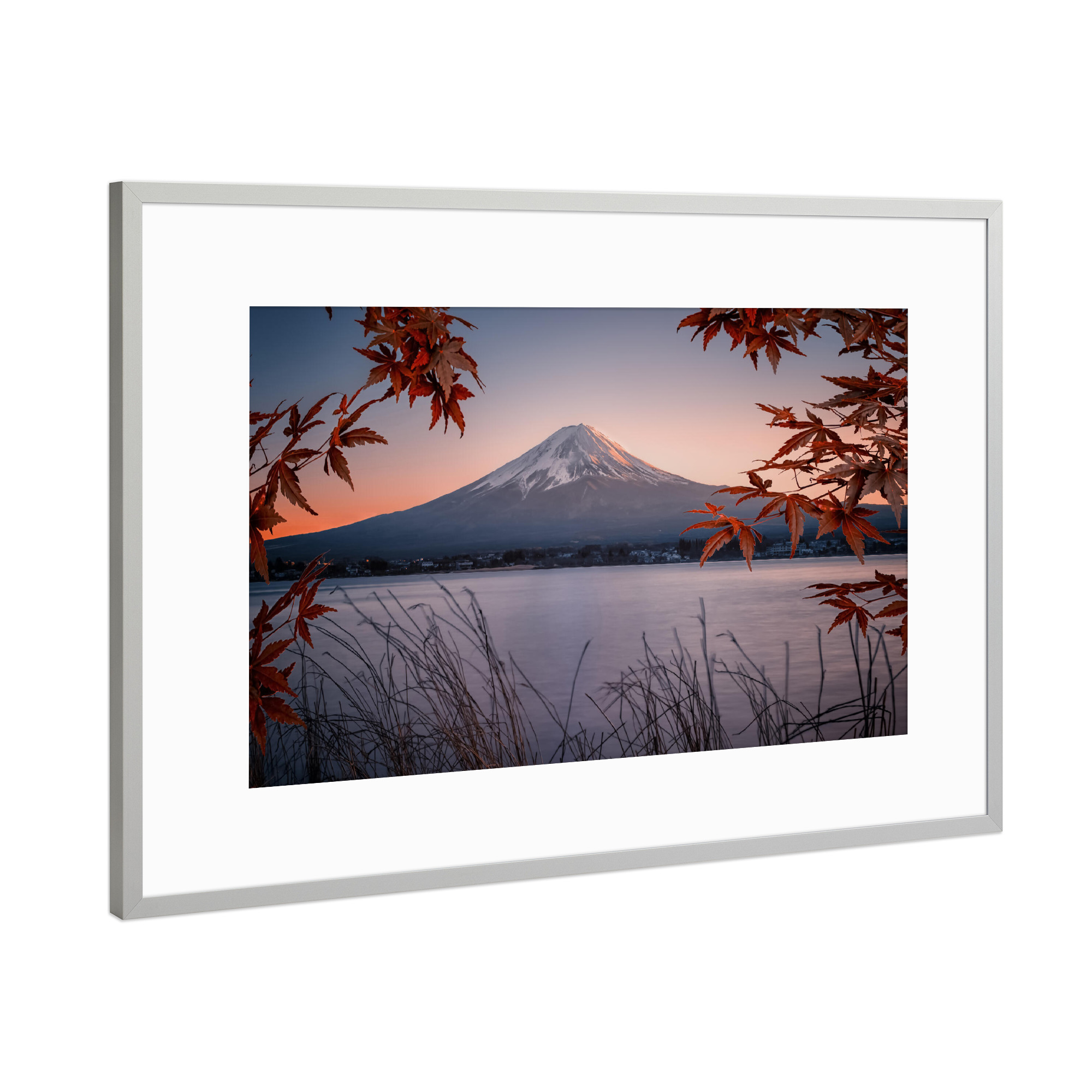 Poster mit Rahmen Silber "Mt Fuji at diusk" artboxONE - Natur,Reise,Reise / Asien,Reise / Länder