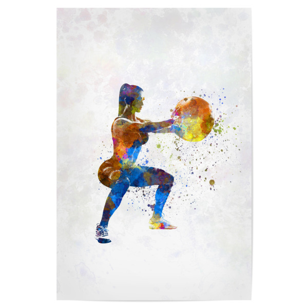 Poster "Practicing fitness in watercolor-g" artboxONE - Abstrakt,Sport