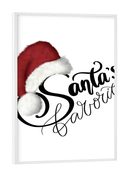 Poster mit weißem Rahmen "Santa's Favorite" artboxONE - Für Kinder,Fashion,Weihnachten,Für Mama,Festivals