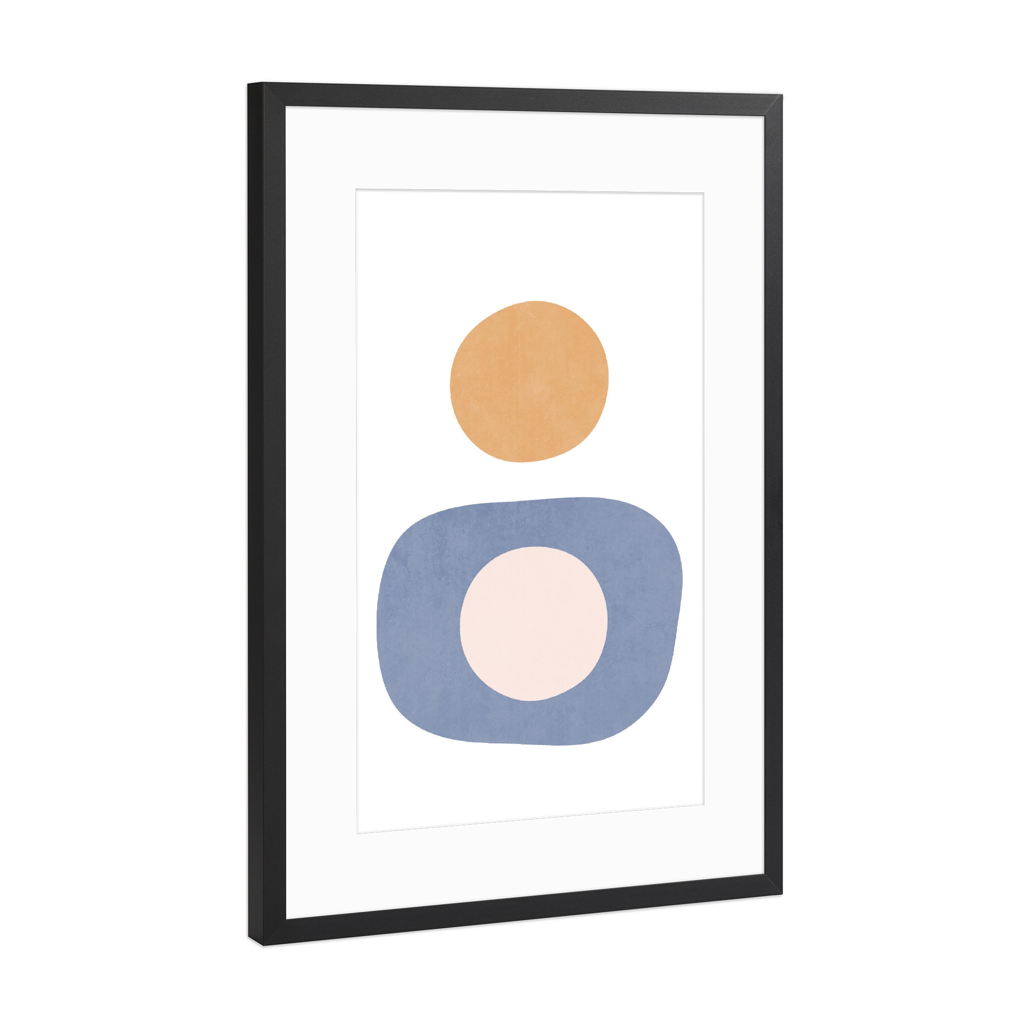 Poster mit Rahmen Schwarz (Metallic) "Sonnenuntergang am See - Abstrakt" artboxONE - Natur,Abstrakt,Geometrie