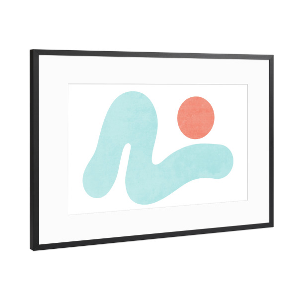 Poster mit Rahmen Schwarz (Metallic) "Sunset on the Sea" artboxONE - Natur,Abstrakt