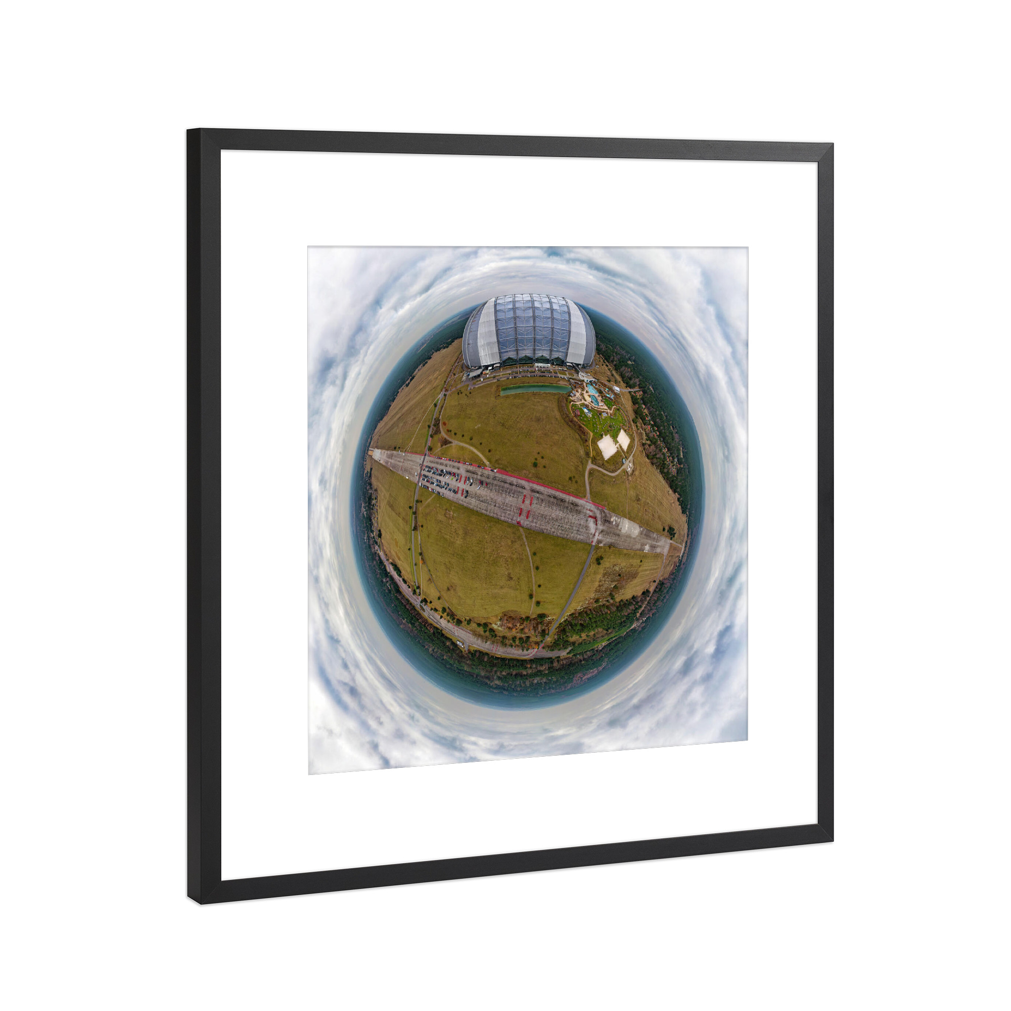 Poster mit Rahmen Schwarz (Metallic) "Tropische Insel - Südansicht,high" artboxONE - Städte,Städte / Berlin,Reise,Architektur,Reise / Länder