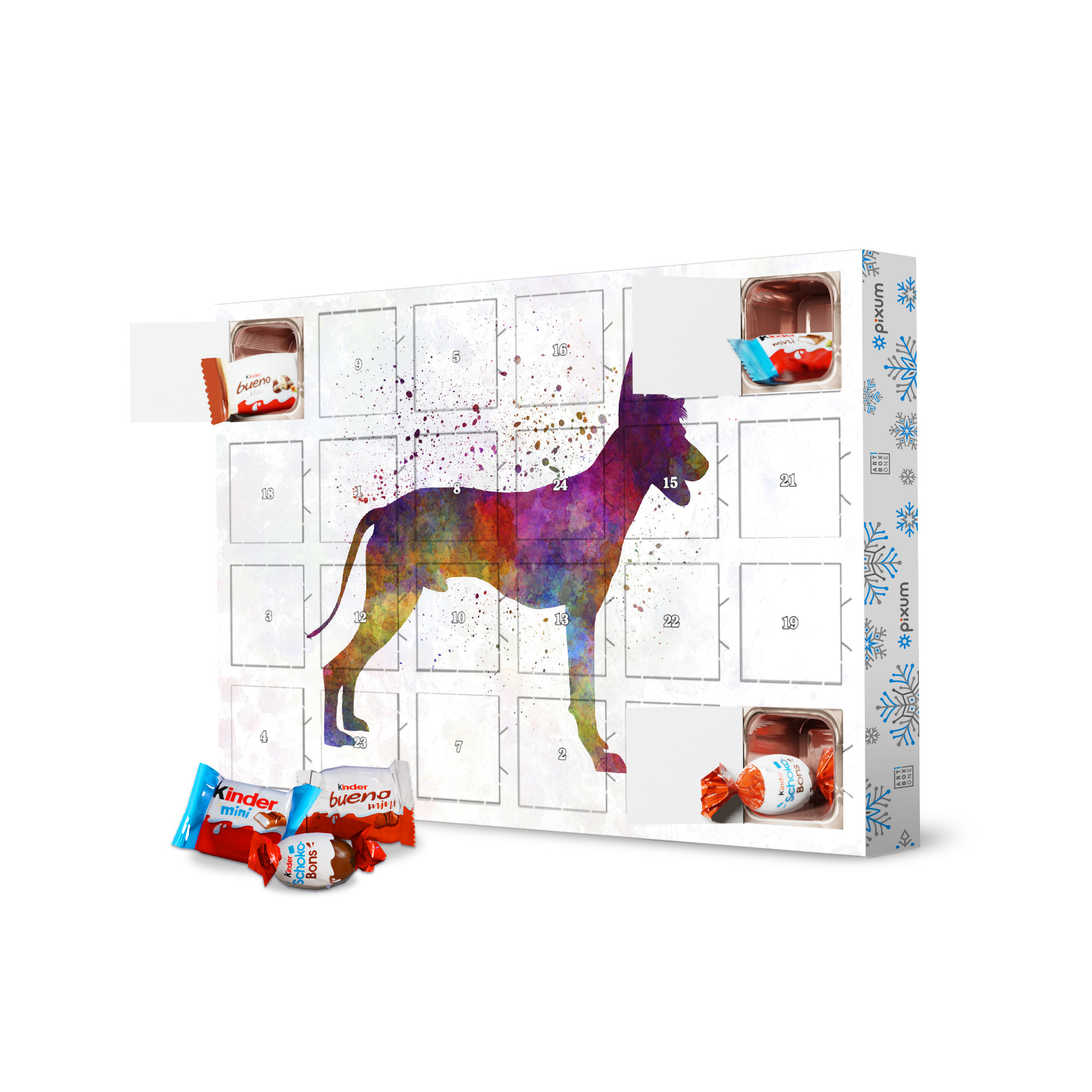 Adventskalender mit Produkten von Kinder Peruvian Hairless Dog artboxONE Adventskalender Tiere
