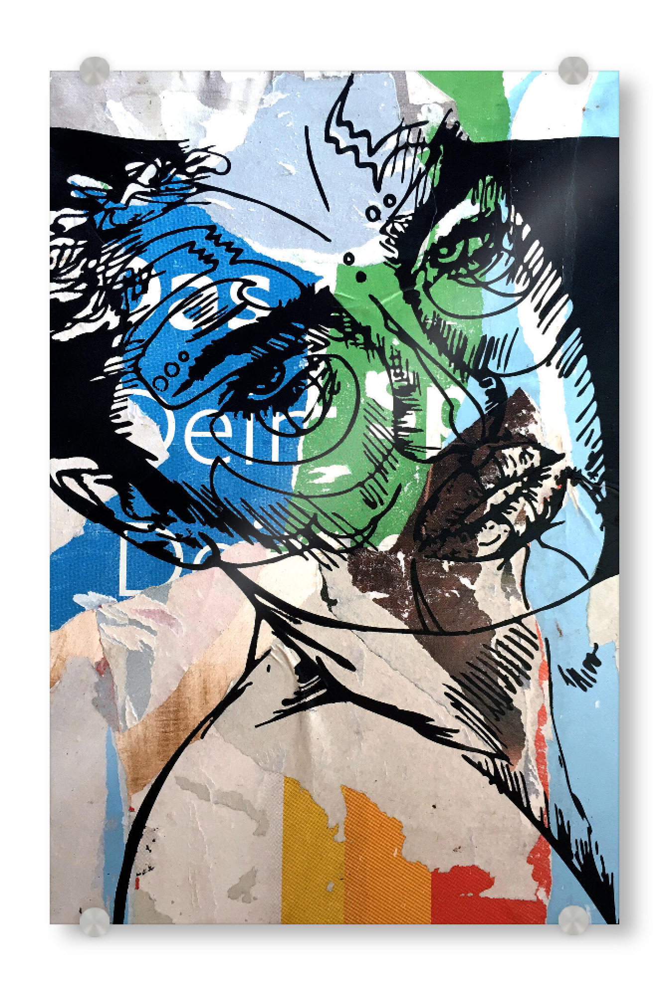 Acrylglasbild "Proudly" artboxONE - Comic,Schwarzweiß,Streetart - Abstract,Abstrakt,Bunt,Colorful,Woman,Female,Frau,Girl,Face,Gesicht