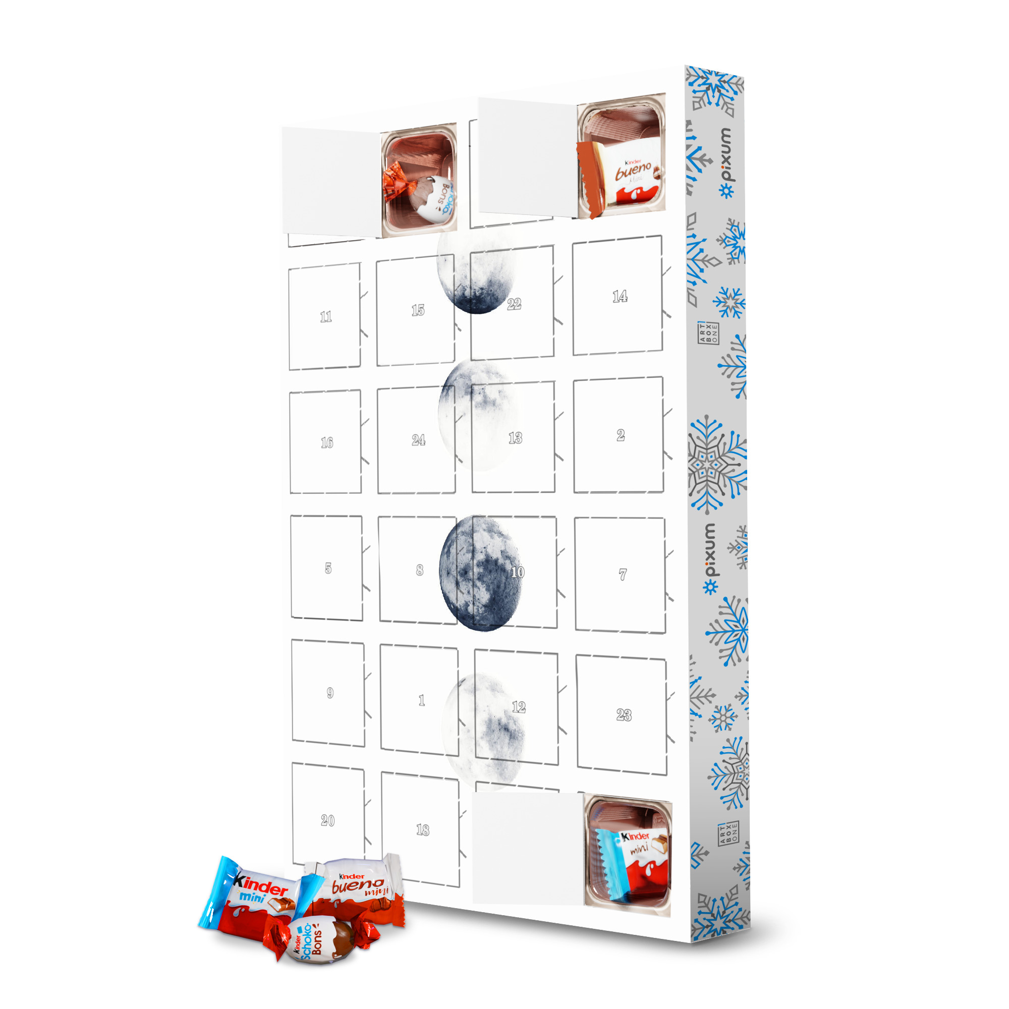 Adventskalender mit Produkten von Kinder Helles Mondquartett artboxONE Adventskalender Natur