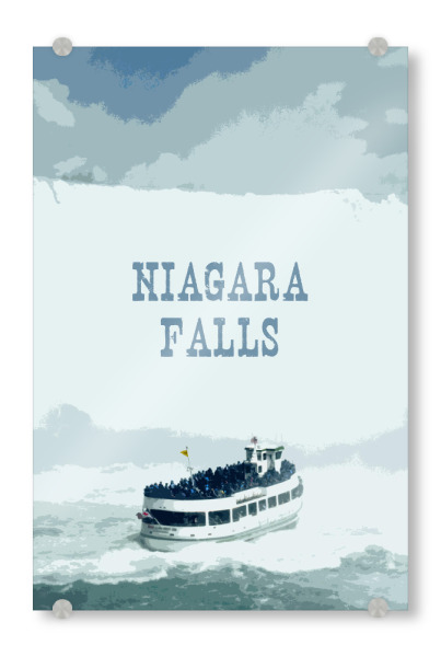 Acrylglasbild "Niagara Falls Typo" artboxONE - Reise,Reise / Länder
