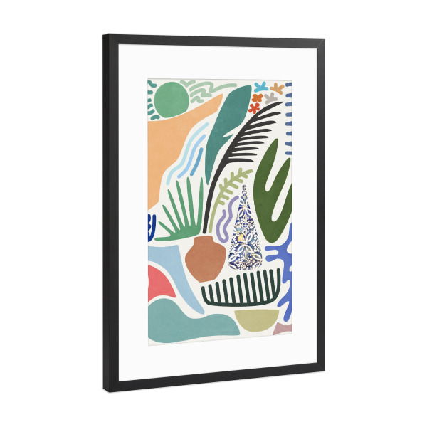 Poster mit Rahmen Schwarz (Metallic) "Summertime Outdoor Collage" artboxONE - Natur,Floral,Abstrakt
