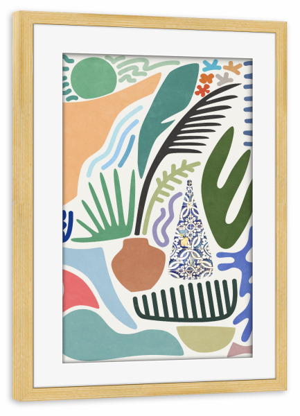 Poster mit Rahmen kiefer "Summertime Outdoor Collage" artboxONE - Natur,Floral,Abstrakt