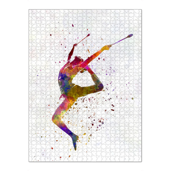 Puzzle Ravensburger "Rhythmic gymnastics watercolor-k" artboxONE - Abstrakt,Sport