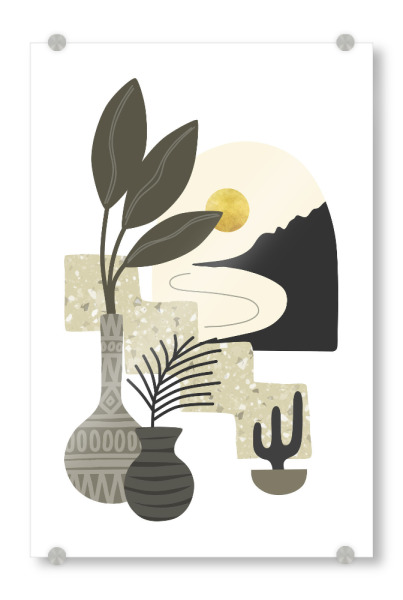 Acrylglasbild "Gewölbtes Fensterstillleben" artboxONE - Natur,Floral