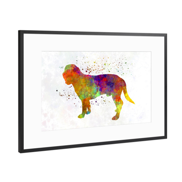 Poster mit Rahmen Schwarz (Metallic) "Hanoverian Scenthound dog" artboxONE - Tiere,Abstrakt