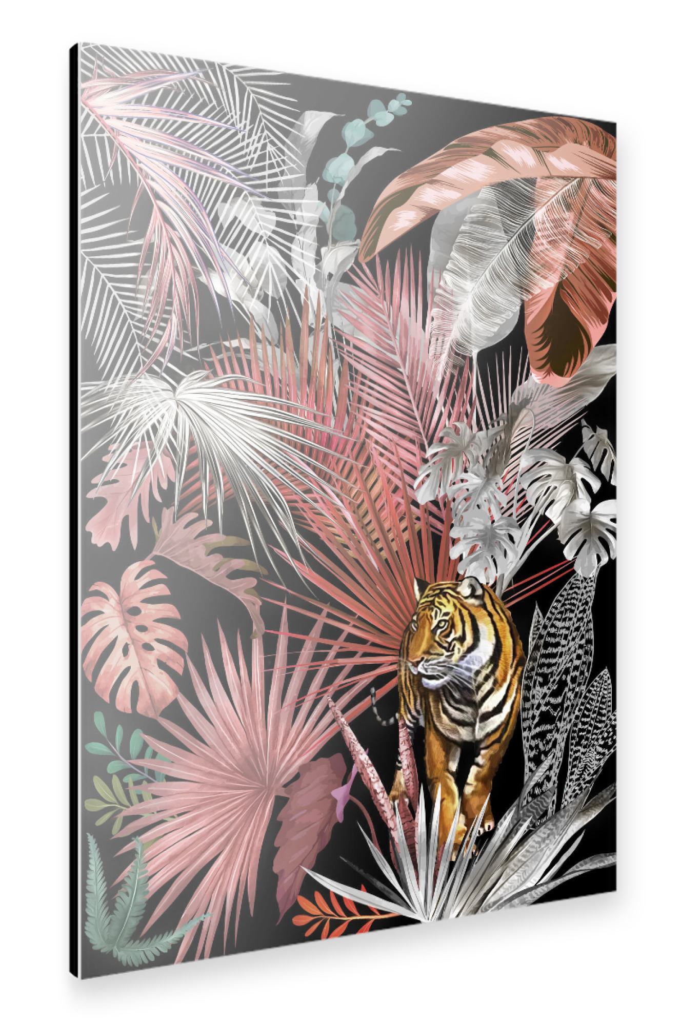 Alu-Dibond "Tropical Night Jungle Tiger" 30x20 cm artboxONE