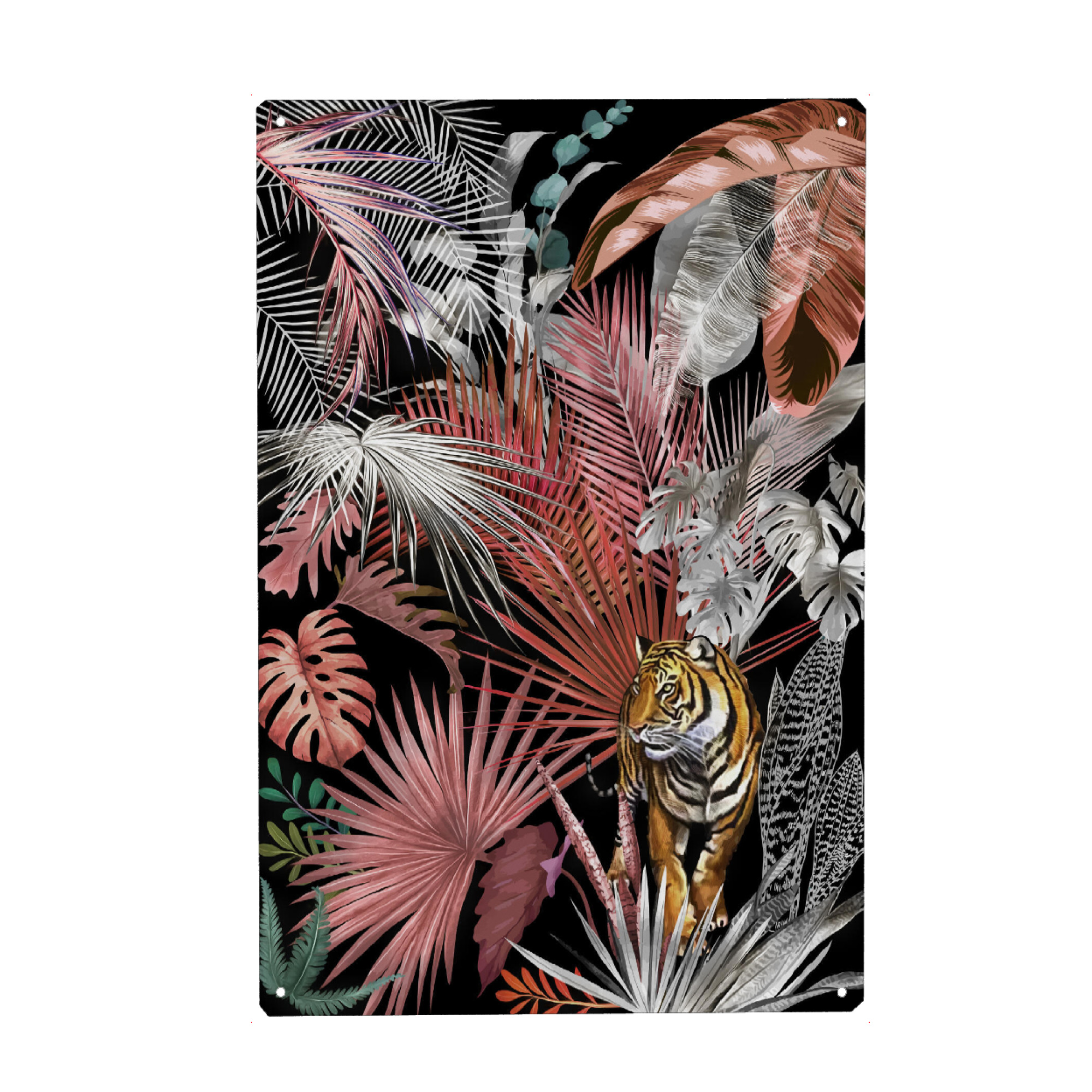 Holzbild "Tropical Night Jungle Tiger" artboxONE - Natur,Tiere
