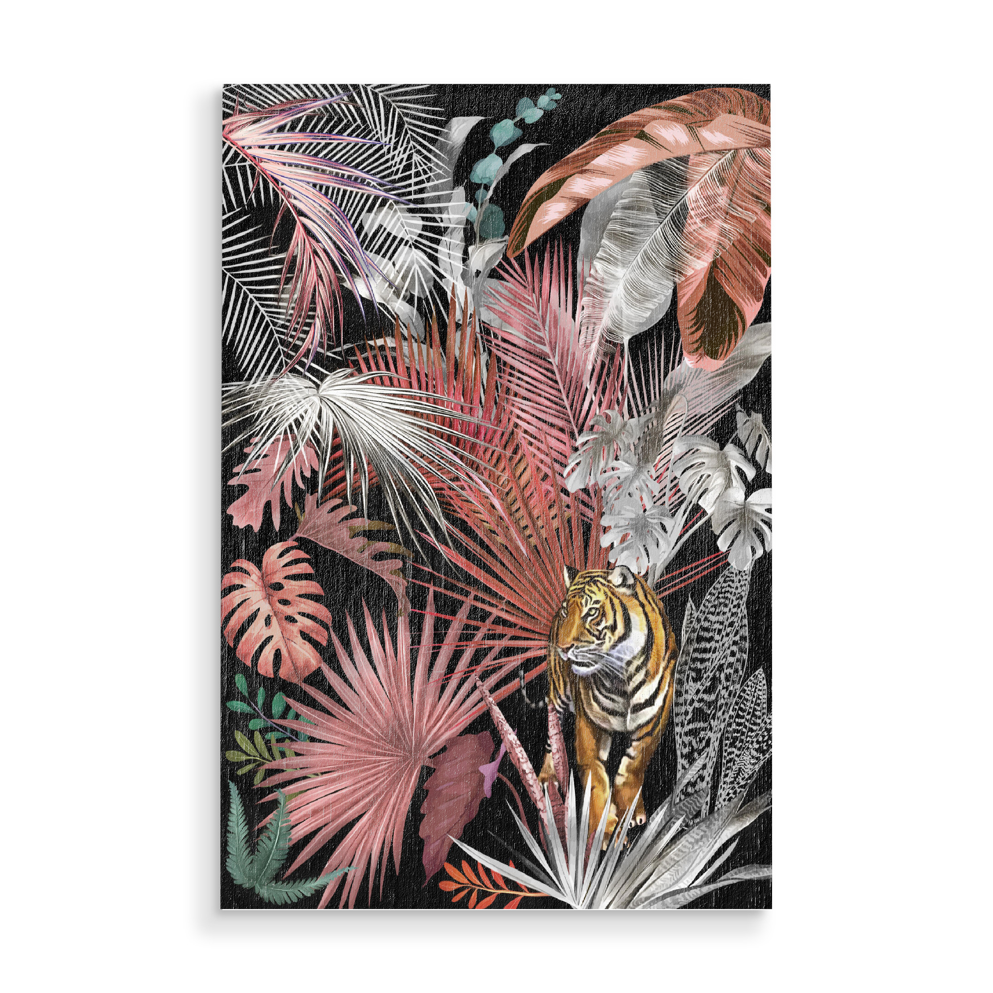 Holzbild "Tropical Night Jungle Tiger" artboxONE - Natur,Tiere