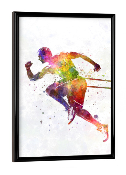 Poster mit schwarzem Rahmen "Fitness exercise in watercolor-d" artboxONE - Abstrakt,Sport