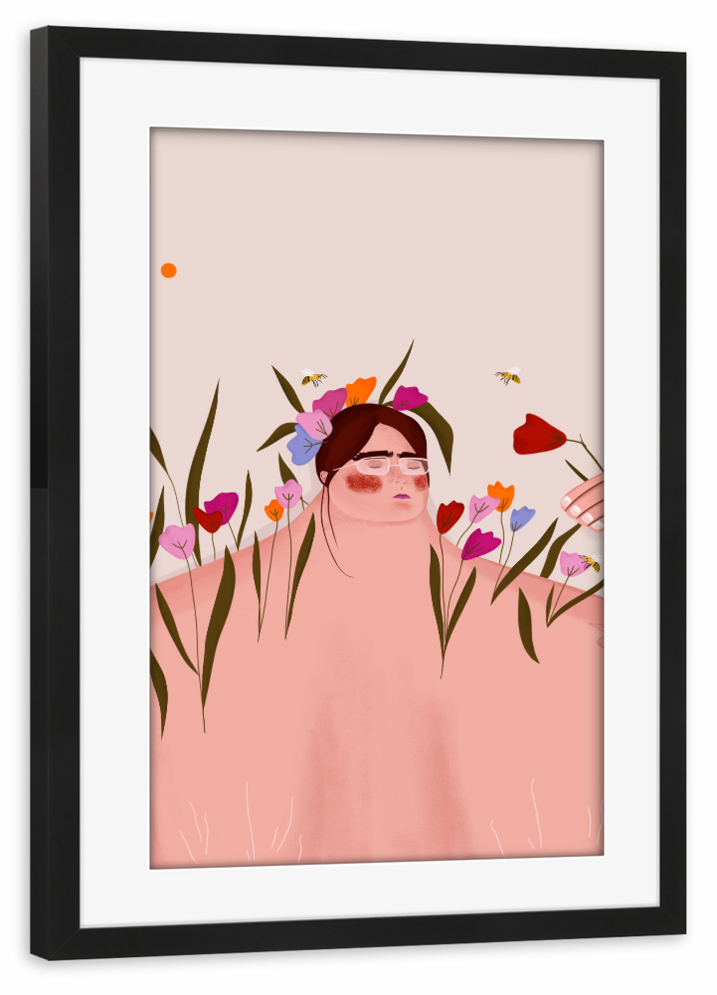 Poster mit Rahmen schwarz "Oh. Ofi - Rettet die Bienen" artboxONE - Natur,Floral,Menschen