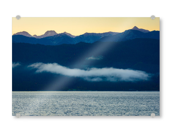Acrylglasbild "Bayerische Alpen" artboxONE - Natur,Reise - See,Landschaft,Nebel,Kochel,Deutschland,Landscape,Mountains,Meer,Germany,Berge