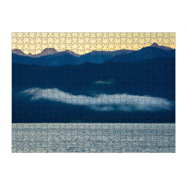 Puzzle Ravensburger "Bayerische Alpen" artboxONE - Natur,Reise - See,Landschaft,Nebel,Kochel,Deutschland,Landscape,Mountains,Meer,Germany,Berge