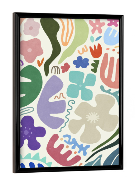 Poster mit schwarzem Rahmen "Floral Shapes" artboxONE - Natur,Floral,Abstrakt