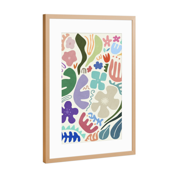 Poster mit Rahmen Kupfer "Floral Shapes" artboxONE - Natur,Floral,Abstrakt