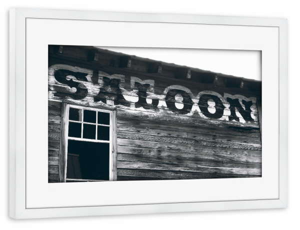 Poster mit Rahmen weiß "Saloon schwarzweiß" artboxONE - Schwarzweiß,Reise / Länder,Für Papa,Männer