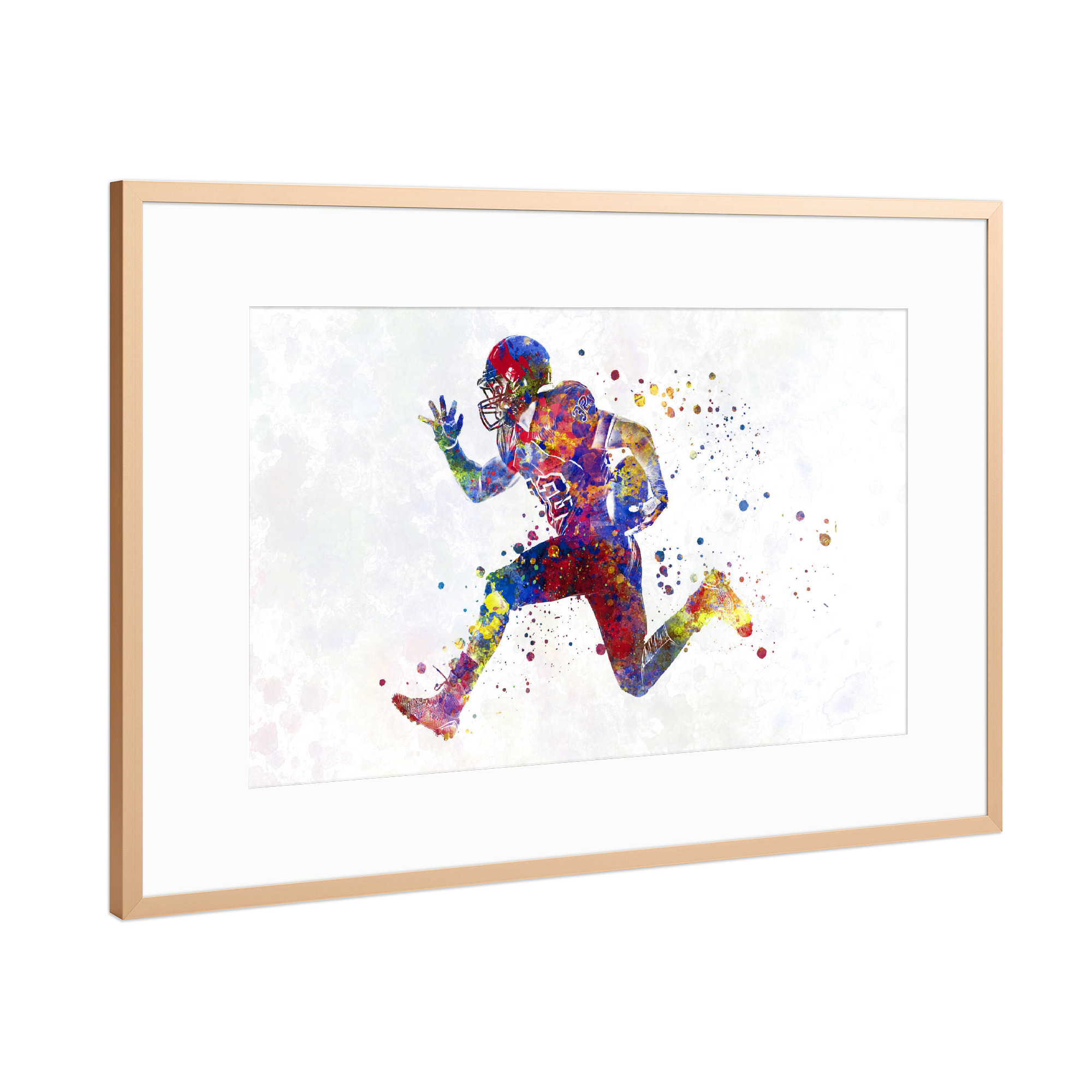 Poster mit Rahmen Kupfer "Multicolor american football-d" artboxONE - Abstrakt,Sport,Sport / Fußball