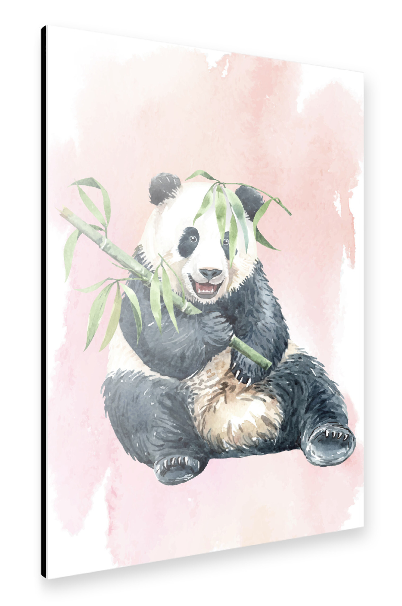Alu-Dibond "Pandabär mit Bambusast" 30x20 cm artboxONE