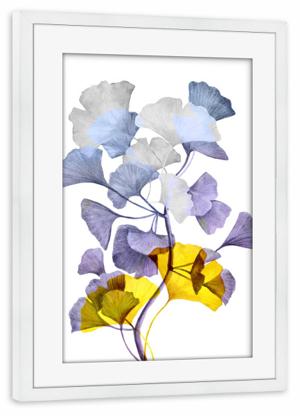 Poster mit Rahmen weiß "Ginko pastel art" artboxONE - Natur,Floral