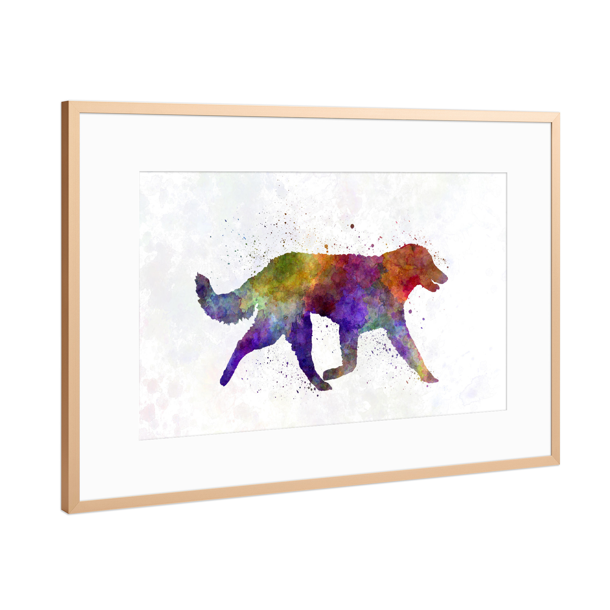 Poster mit Rahmen Kupfer "Kuvasz in watercolor" artboxONE - Tiere,Abstrakt - Dog,Dogs,Pet,Animal,Mammal,Watercolor,Dog poster,Illustration,Abstract