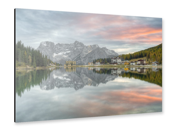 Alu-Dibond "Lago di Misurina in den Dolomiten" 30x20 cm artboxONE