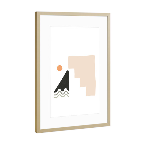 Poster mit Rahmen Gold "Island and Sea Shapes" artboxONE - Natur,Abstrakt,Arcadia