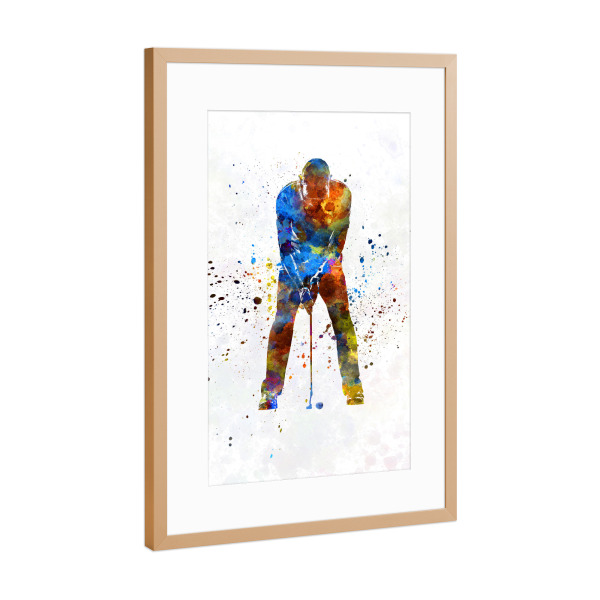 Poster mit Rahmen Kupfer "Male golf player-b" artboxONE - Abstrakt,Sport
