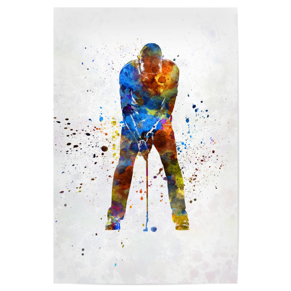 Poster "Male golf player-b" artboxONE - Abstrakt,Sport - Sport,Sports,Athlete,Olympic,Color,Watercolor,Golf,Golfer,Golf course,Competition,Woman