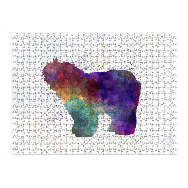 Puzzle Ravensburger "Old English Sheepdog Bobtail" artboxONE - Tiere,Abstrakt - Dog,Dogs,Pet,Animal,Mammal,Watercolor,Dog poster,Illustration,Abstract