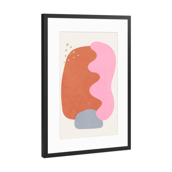 Poster mit Rahmen Schwarz (Metallic) "Mountain Landscape Shapes" artboxONE - Natur,Abstrakt - Morandi,Simple,Abstract,Shape,Outdoor,Tree,Abstrakt